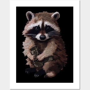 Knitted raccoon Posters and Art